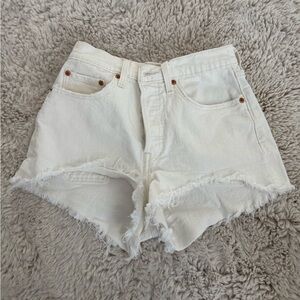 Levi's White Jean Shorts